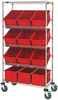 Cart W/ Container, 5Shelves, 12Bins, Red; No. Of Bins Quantum Storage - 44AC5730 - Newark, An Avnet Company