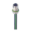 M12 Power Receptacle Connector: Female, rear mount, 4-pin(3+PE), S-coded, shielded, silver housing, 600 V AC/DC, 16 A - RKH6S 4S-033 - Belden Inc.