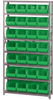 Open Shelving, 8Shelves, 28Bins, Green; Shelving Unit Type Quantum Storage - 44AC6682 - Newark, An Avnet Company