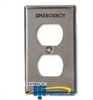 Leviton 1-Gang Duplex Device Engraved Emergency Receptacle.. - 84003-E40 - TelephoneStuff.com