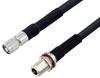Reverse Polarity TNC Male to N Female Bulkhead Cable 50 cm Length Using LMR-400 Coax with HeatShrink - PE3W02753/HS-50CM - Pasternack