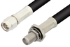SMA Male to SMA Female Bulkhead Cable 36 Inch Length Using 75 Ohm RG59 Coax, RoHS - PE3871LF-36 - Pasternack