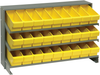 Sloped Bench Rack, 3Shelves/27Bin/yellow; Shelving Unit Type Quantum Storage - 44AC6464 - Newark, An Avnet Company