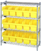 Open Wire Shelving, 4Shelves, 15Bin, Yel; Shelving Unit Type Quantum Storage - 44AC8120 - Newark, An Avnet Company