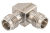 Miter RA 1.85mm Female (Jack) to 2.4mm Female (Jack) Adapter, Passivated Stainless Steel Body, 1.35 VSWR - FMAD1238 - Fairview Microwave Inc.