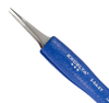 Excelta Three Star Ergonomic Utility Tweezers 2-SA-ET - Stainless Steel Straight Tapered Fine Point Tip - 0.01 in Tip Width - 5 1/4 in Length - 0.01 in Thick - EXCELTA 2-SA-ET - R. S. Hughes Company, Inc.