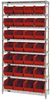 Open Wire Shelving, 8Shelves, 28Bin, Red; Shelving Unit Type Quantum Storage - 44AC8433 - Newark, An Avnet Company