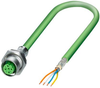 Sensor Cord, 4P, M12 Rcpt-Free End, 2M; Connector To Connector Phoenix Contact - 01AC6977 - Newark, An Avnet Company