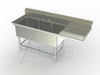 F3R Series, 3 Compartment Sink - Right Drainboard - MF3-2418-36R - AERO Manufacturing Company