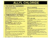 Brady B-928 Black on Yellow Rectangle Vinyl Hazardous Material Label - 4 1/2 in Width - 3 3/4 in Height - Printed Text = ALLYL CHLORIDE - 93485 - 754476-93485 - R. S. Hughes Company, Inc.