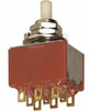 Switch, PNL-MNT, Pushbutton, 1A@120VAC OR 28VDC, 3PDT, ON-MOM - 70128347 - Allied Electronics, Inc.