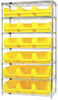 Open Wire Shelving, 7Shelves, 18Bin, Yel; Shelving Unit Type Quantum Storage - 44AC8260 - Newark, An Avnet Company