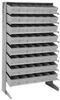 Sloped Rack, 8Shelves, 48Bins, Grey; Shelving Unit Type Quantum Storage - 44AC6568 - Newark, An Avnet Company