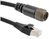 IP67 Rugged Category 5e Cable, Mighty Mouse 10 Pin Male Aluminum Cadmium w/ Dust Cap to RJ45 Plug, SF/UTP Double Shielded, LSZH, Black, 5.0F - T5A00025-5F - MilesTek Corporation