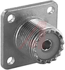 UHF Connector, Coaxial; Solder; SO-239 UHF Square Flange Mount; Female - 70081295 - Allied Electronics, Inc.