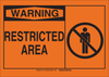 Brady B-401 High Impact Polystyrene Rectangle Orange Restricted Area / No Trespassing Sign - 10 in Width x 7 in Height - TEXT: WARNING RESTRICTED AREA - 21716 - 754473-21716 - R. S. Hughes Company, Inc.
