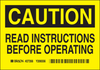 Brady B-946 Vinyl Rectangle Yellow Machine & Equipment Sign - 14 in Width x 10 in Height - 27356 - 754473-16572 - R. S. Hughes Company, Inc.