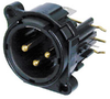 Neutrik B Series 3 Pin Male Horizontal Right Ring/Au -- NEUNC3MBHRB