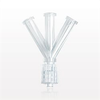 4-Way Connector, 3 Female Luer Locks to 1 Male Luer with Spin Lock -- 65925 - Image