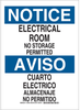 Brady B-555 Aluminum Rectangle White Electrical Safety Sign - 7 in Width x 10 in Height - Language English / Spanish - 124995 - 754473-72612 - R. S. Hughes Company, Inc.