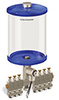 Blue Color Key, Clear View Multiple Feed Electro Lubricator, 1/2 gal Acrylic Reservoir, 7 Feeds, 1/8