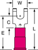 3M Scotchlok Red Non-Locking Butted Vinyl Butted Fork & Spade Terminal MVU18-6FFBK - 0.85 in Length - 0.3 in Fork Width - #6 Stud - 054007-01267 - R. S. Hughes Company, Inc.