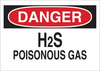 Brady B-401 Polystyrene Rectangle White Chemical, Biohazard, Hazardous & Flammable Material Sign - 14 in Width x 10 in Height - TEXT: DANGER H2S POISONOUS GAS - 25439 - 754476-25439 - R. S. Hughes Company, Inc.