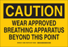 Brady B-401 Polystyrene Rectangle Yellow Breathing Apparatus Sign - 14 in Width x 10 in Height - 128662 - 754473-77575 - R. S. Hughes Company, Inc.