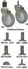 Stainless Steel Stem Caster - Gray Rubber Wheel - Model K3 - SS-K3RF5X - Caster City, Inc.