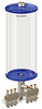 Blue Color Key, Clear View Multiple Feed Manual Lubricator, 1 gal Acrylic Reservoir, 6 Feeds, 1/8