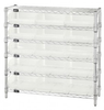 Bins & Systems - Clear-View Bins - Economy Shelf Bins - Complete Bin Center - WR6-36-1236-109CL - Image