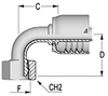 90° BSP O-Ring Female Swivel 60° Cone -- D-0606-FBO9 - Image