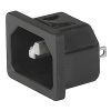 IEC Appliance Inlet C14, Snap-in Mounting, Front Side, Solder or Quick-connect Terminal -- 6100-4 - Image