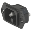 IEC Appliance Inlet C16, Screw-on Mounting, Front or Rear Side, Solder or Quick-connect Terminal -- 6110-3 - Image