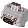 LOW PROFILE RIGHT ANGLE ADAPTER, HD15 MALE/FEMALE, CABLE EXIT 2 - 70126250 - Allied Electronics, Inc.