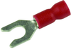 Terminal, Spade/fork, #8, Crimp, Red; Product Range Multicomp Pro - 34P2198 - Newark, An Avnet Company
