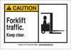 Brady B-555 Aluminum Rectangle Yellow Truck & Forklift Warehouse Traffic Sign - 14 in Width x 10 in Height - TEXT: FORKLIFT TRAFFIC KEEP CLEAR - 46754 - 754476-46754 - R. S. Hughes Company, Inc.