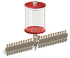 Red Color Key, Clear View Multiple Feed Electro Lubricator, 1/2 gal Pyrex Reservoir, 23 Feeds, 1/8