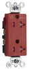 Duplex/Single Receptacle - TRIG26362-RED - Selecta Products
