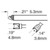 OKi STTC-197 Grooved Semi-Rigid Coax Tip 4.8 mm x 5.3 mm - STTC-197 - Ellsworth Adhesives