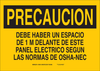 Brady B-401 Polystyrene Rectangle Yellow Electrical Safety Sign - 14 in Width x 10 in Height - Language Spanish - 124915 - 754473-72527 - R. S. Hughes Company, Inc.