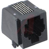 Modular Jack, RJ25, 6 Position, Right Angle PCB Mount, Cat 3, Black - 70042934 - Allied Electronics, Inc.