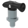 Spring Loaded Plunger, Flare-in, thin panel, Small Size, With hold-open feature, Black - 56-471-1-000 - Southco