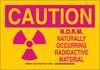 Brady B-302 Polyester Rectangle Yellow Radiation Hazard Sign - 14 in Width x 10 in Height - Laminated - TEXT: CAUTION N.O.R.M. NATURALLY OCCURRING RADIOACTIVE MATERIAL - 129239 - 754473-78309 - R. S. Hughes Company, Inc.