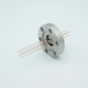 Power Feedthrough, 500 Volts, 15 Amps, 4 Pins, 0.032″ Copper Conductors, 1.33″ Conflat Flange - A0497-3-CF - MPF Products, INC.
