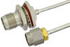 SMA Male to TNC Female Bulkhead Semi-Flexible Precision Cable 9 Inch Length Using PE-SR405FL Coax, LF Solder, RoHS - PE39475-9 - Pasternack