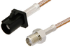 SMA Female to Black FAKRA Plug Cable 60 Inch Length Using RG316 Coax - PE39346A-60 - Pasternack