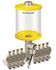 Yellow Color Key, Clear View Multiple Feed Electro Lubricator, 1 qt Pyrex Reservoir, 8 Feeds, 1/8