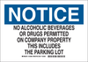 Brady B-401 High Impact Polystyrene Rectangle White Alcohol & Drug Free Environment Sign - 14 in Width x 10 in Height - 123597 - 754473-79213 - R. S. Hughes Company, Inc.