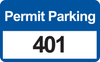 Brady Black / Blue on White Rectangle Vinyl Parking Permit Label - 3 1/2 in Width - 2 in Height - Printed Text = PERMIT PARKING - Print Number(s) = 401 to 500 - 96257 - 754476-96257 - R. S. Hughes Company, Inc.